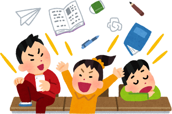 Illustration of Disruptive Elementary School Students in a Classroom