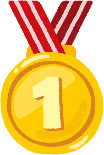 Illustration of a Gold Medal with Number One